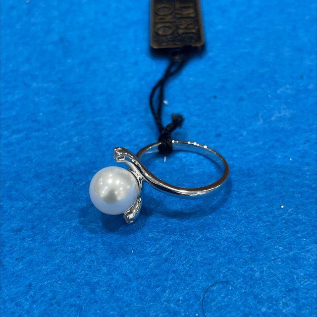 Anello oro bianco Perla  e Diamanti AE212B 
