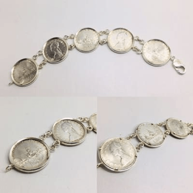 BRACCIALE MONETE 500 Lire Caravelle in argento