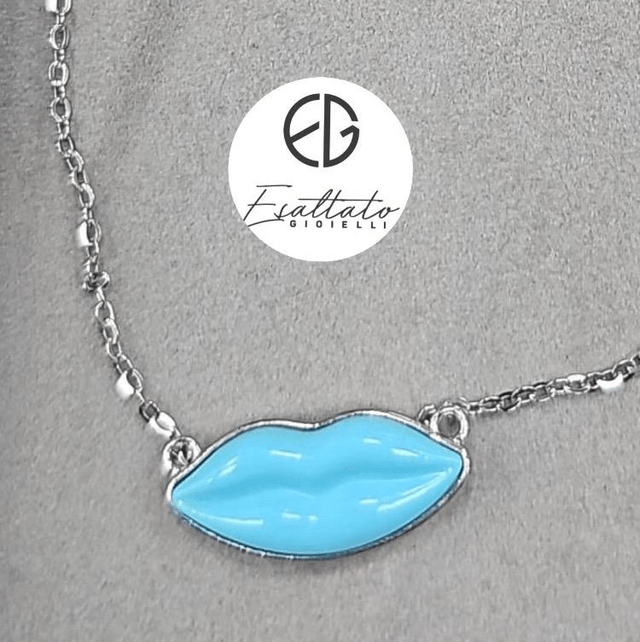 CIONDOLO BACIO P.Turchese catenina in argento 925/000 Art.BJPZCIO