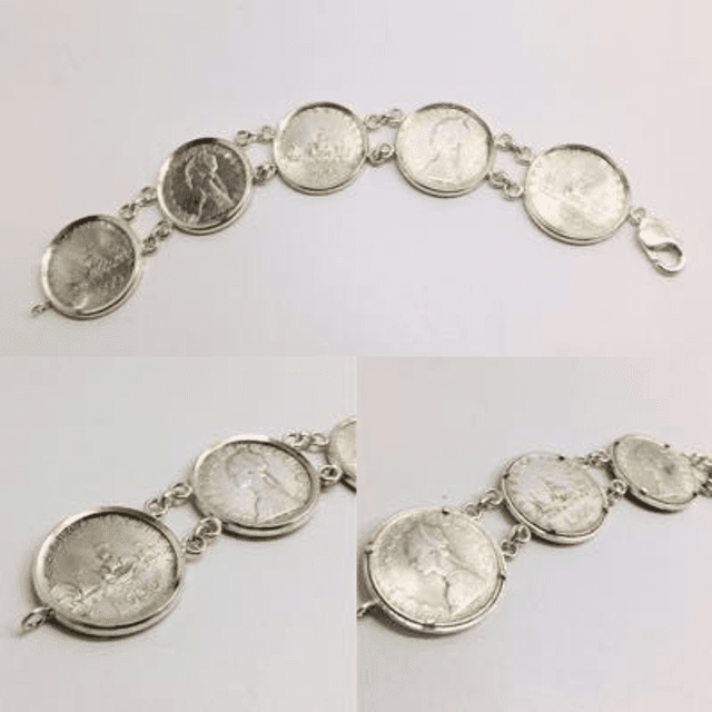 BRACCIALE MONETE 500 Lire Caravelle in argento