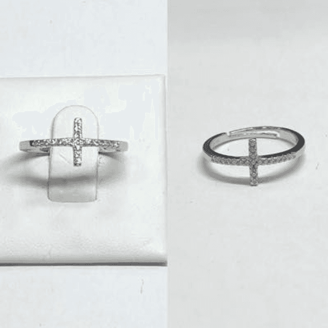 ANELLO CROCE E ZIRCONI R1017