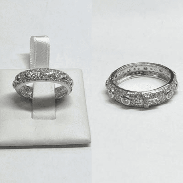 ANELLO ROSARIO  ZIRCONI/BIANCHI M16 Bjargento 