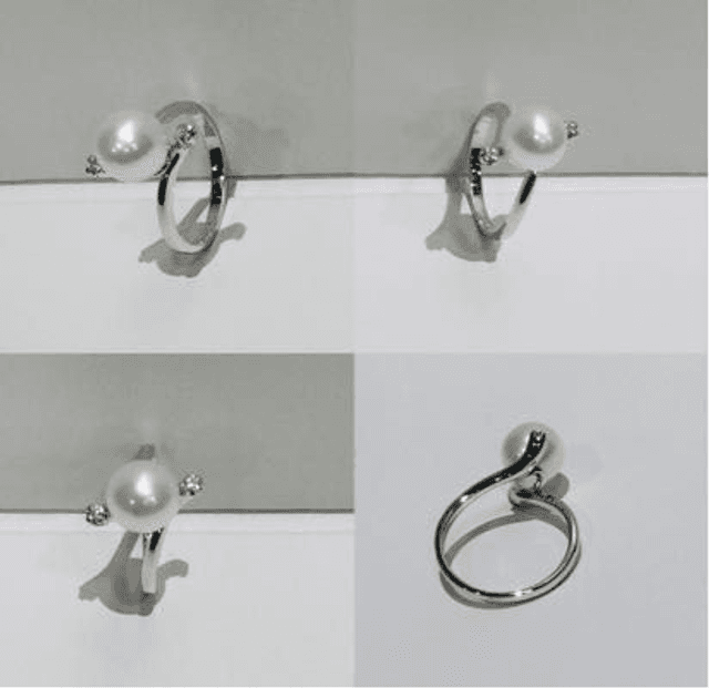 Anello oro bianco Perla  e Diamanti AE212B 